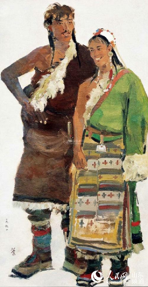 吴冠中（中国）  《格桑花儿开》 1961年作 158x81cm