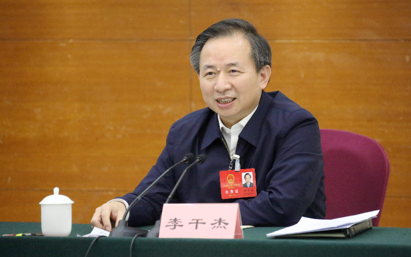 1月23日下午，山东省委书记、省人大常委会主任李干杰在菏泽代表团参加审议。 张代生摄