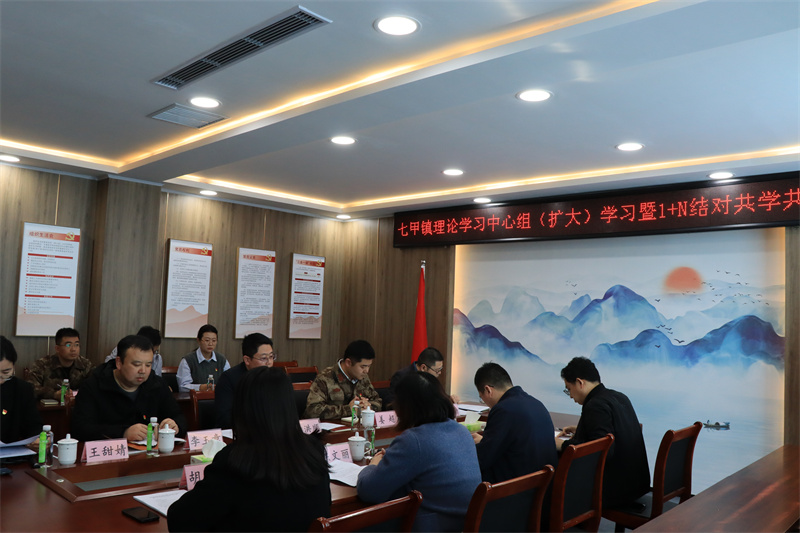 七甲镇开展1+N结对共学共建，双方开展集体学习研讨