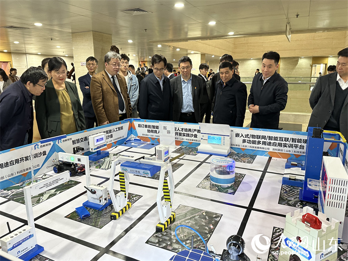 与会嘉宾现场观摩往届科技节优秀获奖项目路演。人民网 谈媛摄