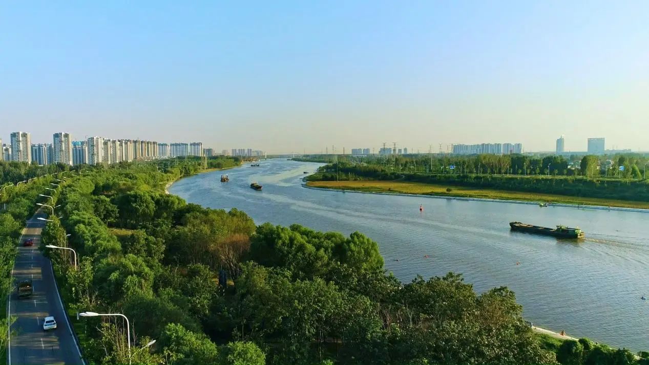 濟寧京杭大運河美景。