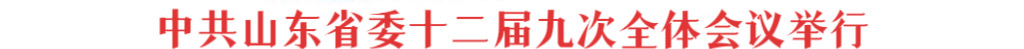 中共山東省委十二屆九次全體會議舉行