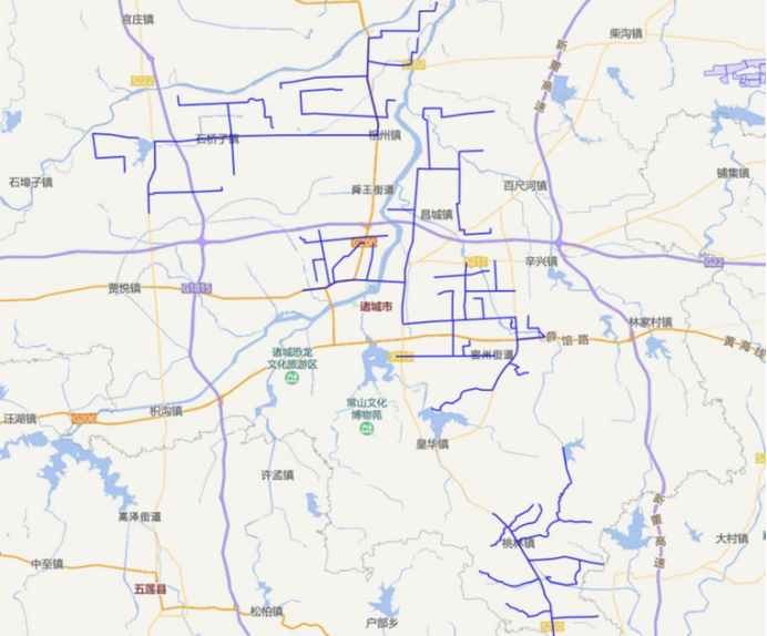 諸城市鄉鎮供水管網提升改造項目建設示意圖