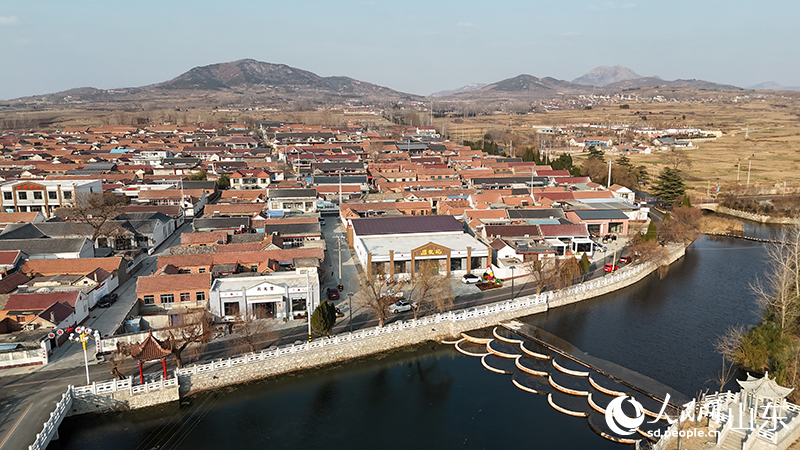 航拍下的岔河村，村容整潔，街巷井然。人民網記者 劉祺攝