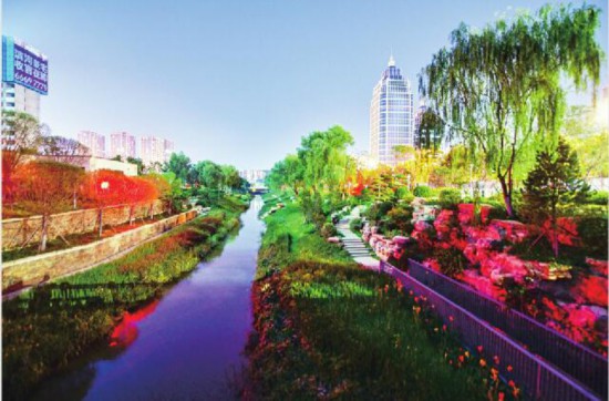 濟南臘山河實施亮化工程 河濱公園將呈現璀璨夜景 